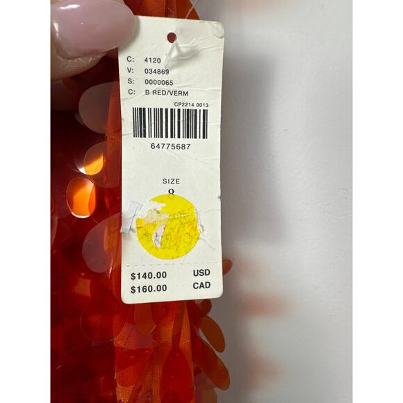 Anthropologie Maeve NWT Women’s Red Teardrop Sequined Midi Skirt size 8 - Picture 4 of 8